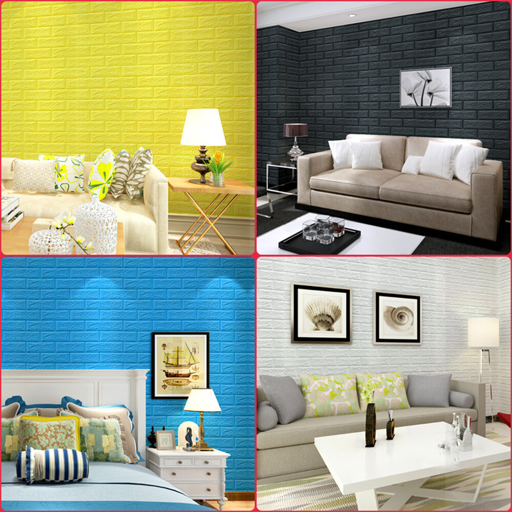 10/20 3D Tile Marble Brick Wall Sticker Self adhesive Foam Panel Wallpaper 38*35