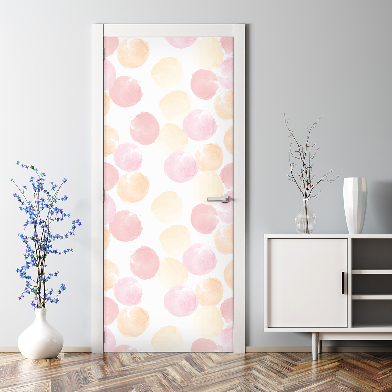 Pastel Colourful Dot Adhesive Door sticker Watercolour colour abstract circle