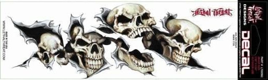 NEW LETHAL THREAT EVIL RIPS RIGHT SIDE STICKER 3″x10″ LT00562