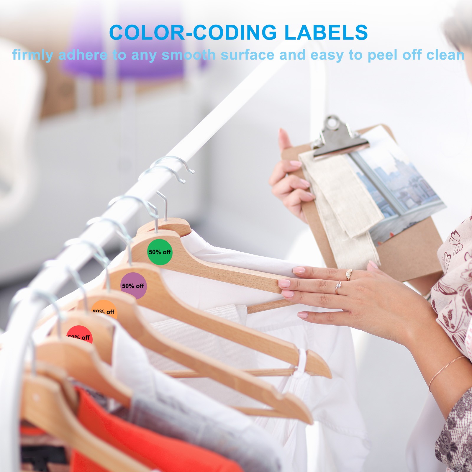 5cm Round Thermal Stickers for Business, Red (600Pcs)