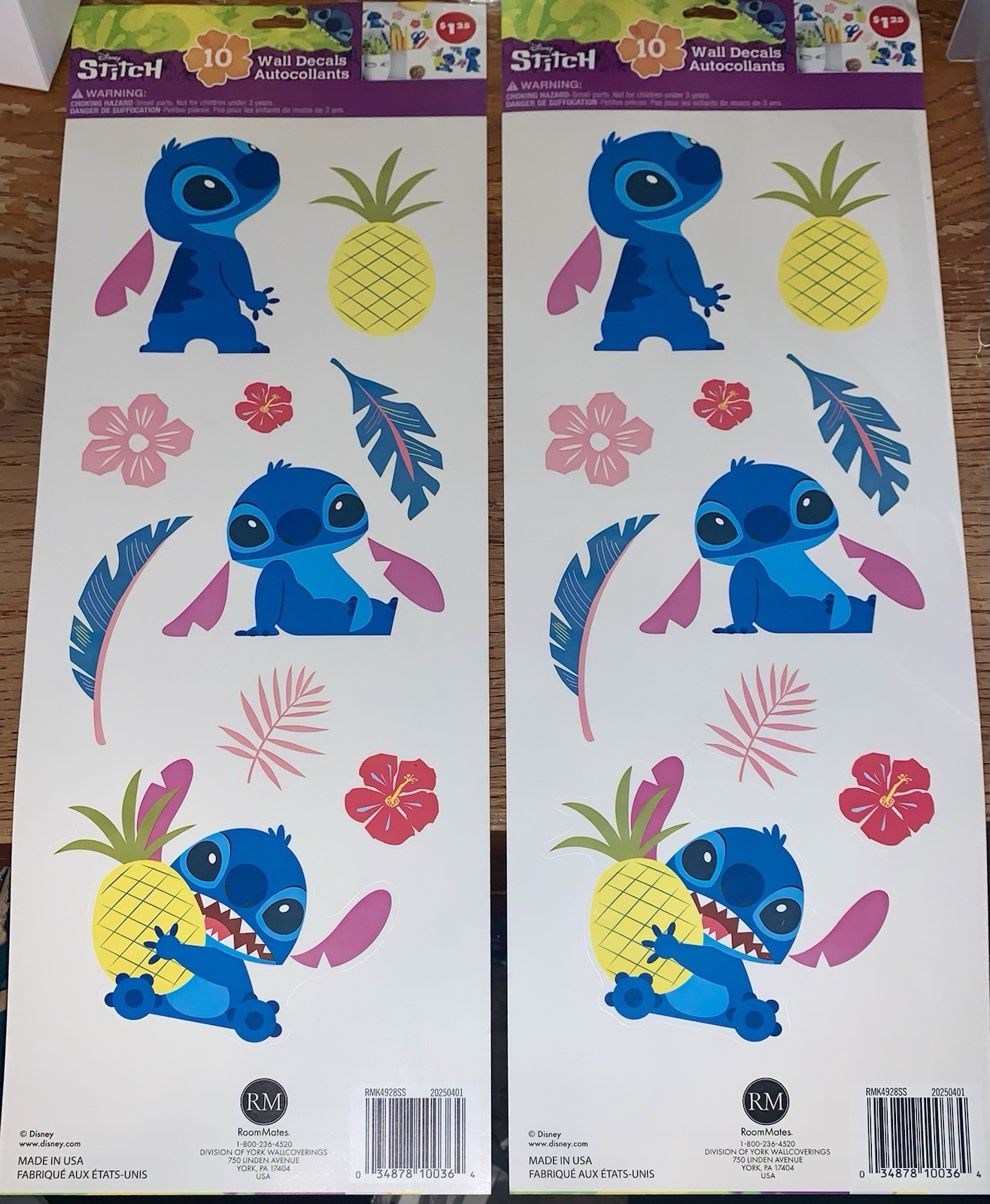 RoomMates 20 Wall Decals of STITCH Removable/Repositional Stickers~ 2 Sheets NEW