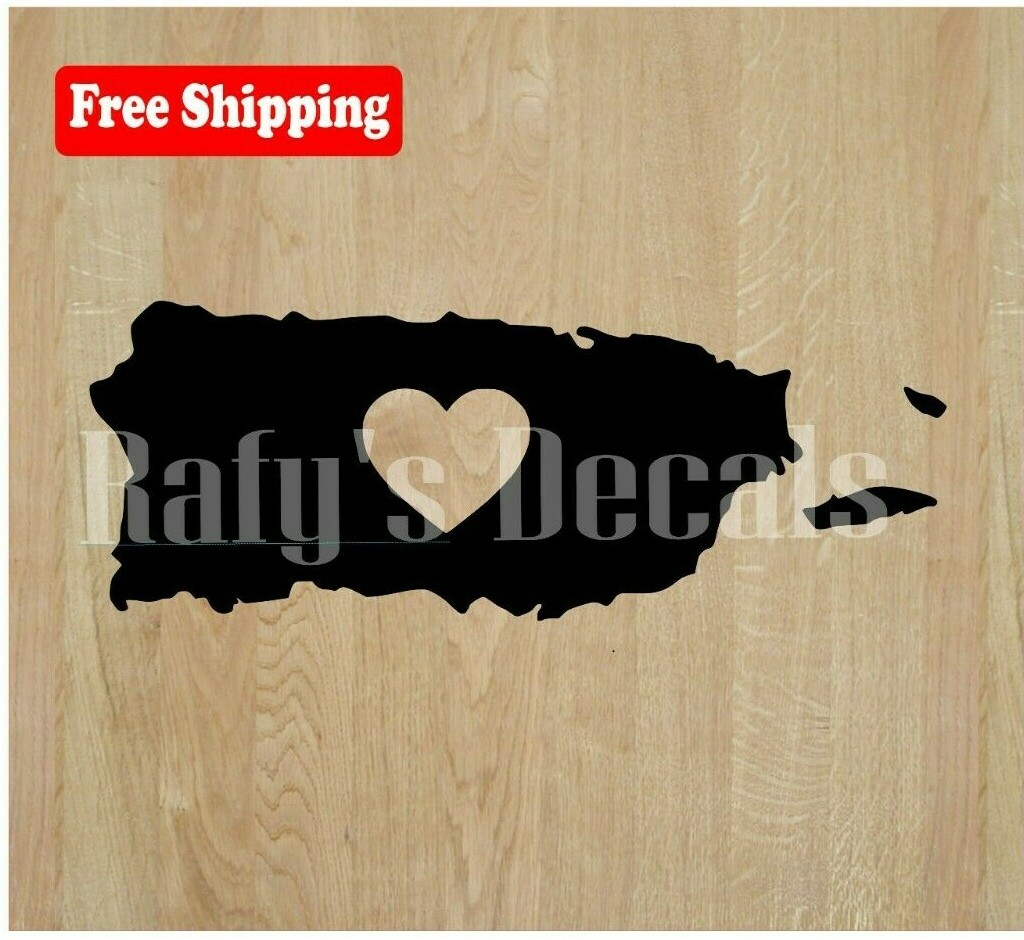 LOVE PUERTO RICO DECAL VINYL STICKER ISLAND CARIBBEAN PR SAN JUAN CHOOSE COLOR