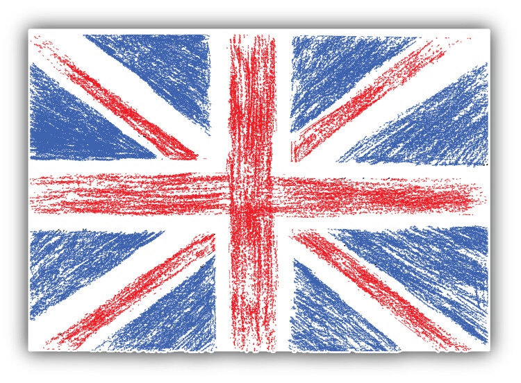 United Kingdom World Flag Sketch Car Bumper Sticker Decal