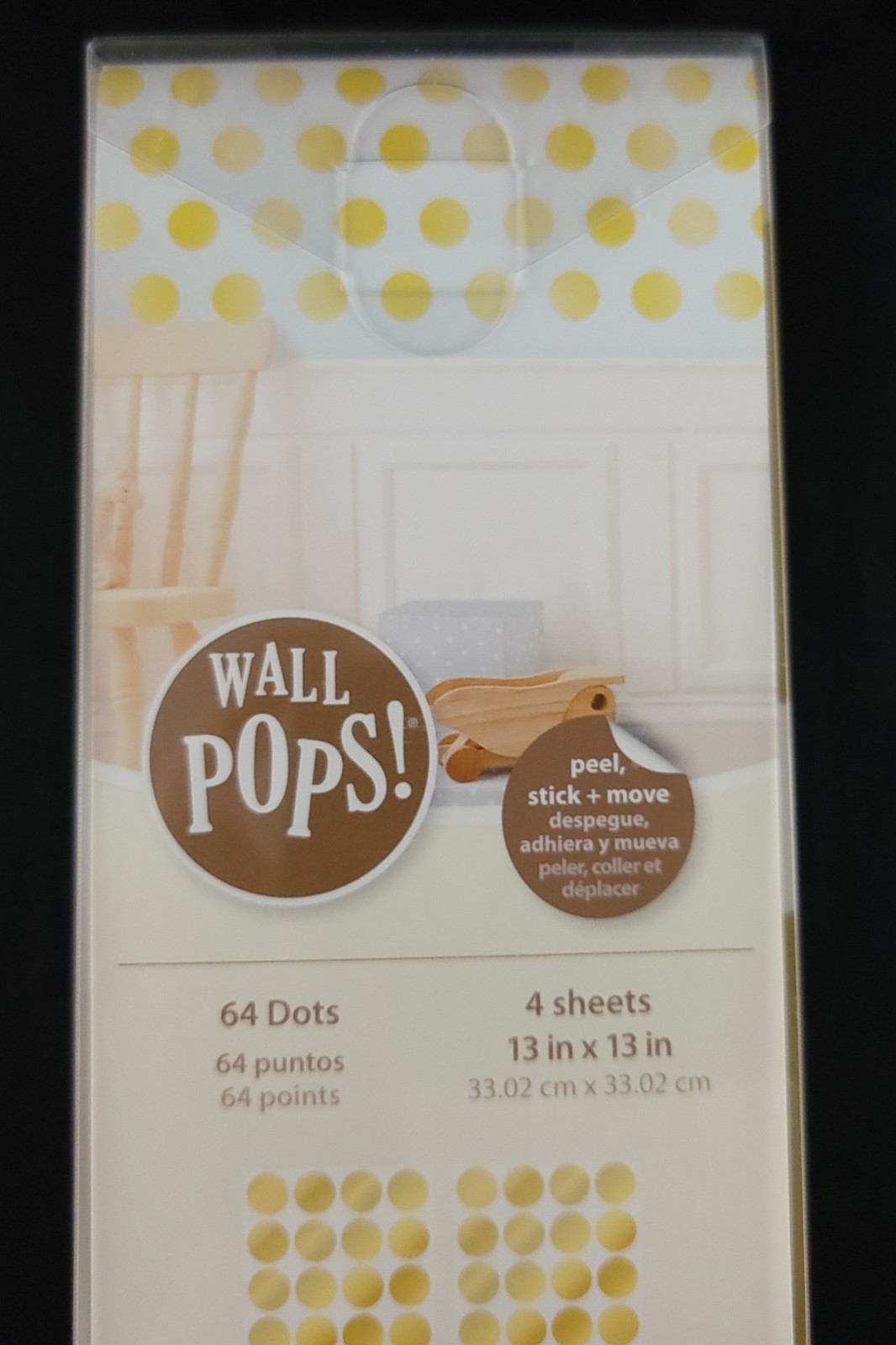 WallPops Confetti Dots Metallic Gold 64 Peel Stick Move Decorative Stickers