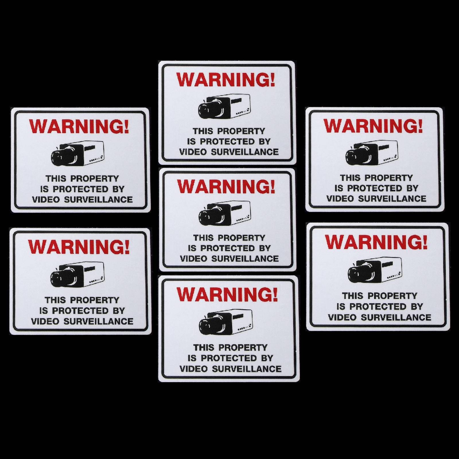 Lot Camera Window Warning Sticker Signs For Home Stores Waterproof Surveillance