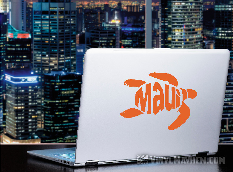 Maui Turtle vinyl sticker decal Hawaiian honu Polynesian Tonga Fiji Tahiti
