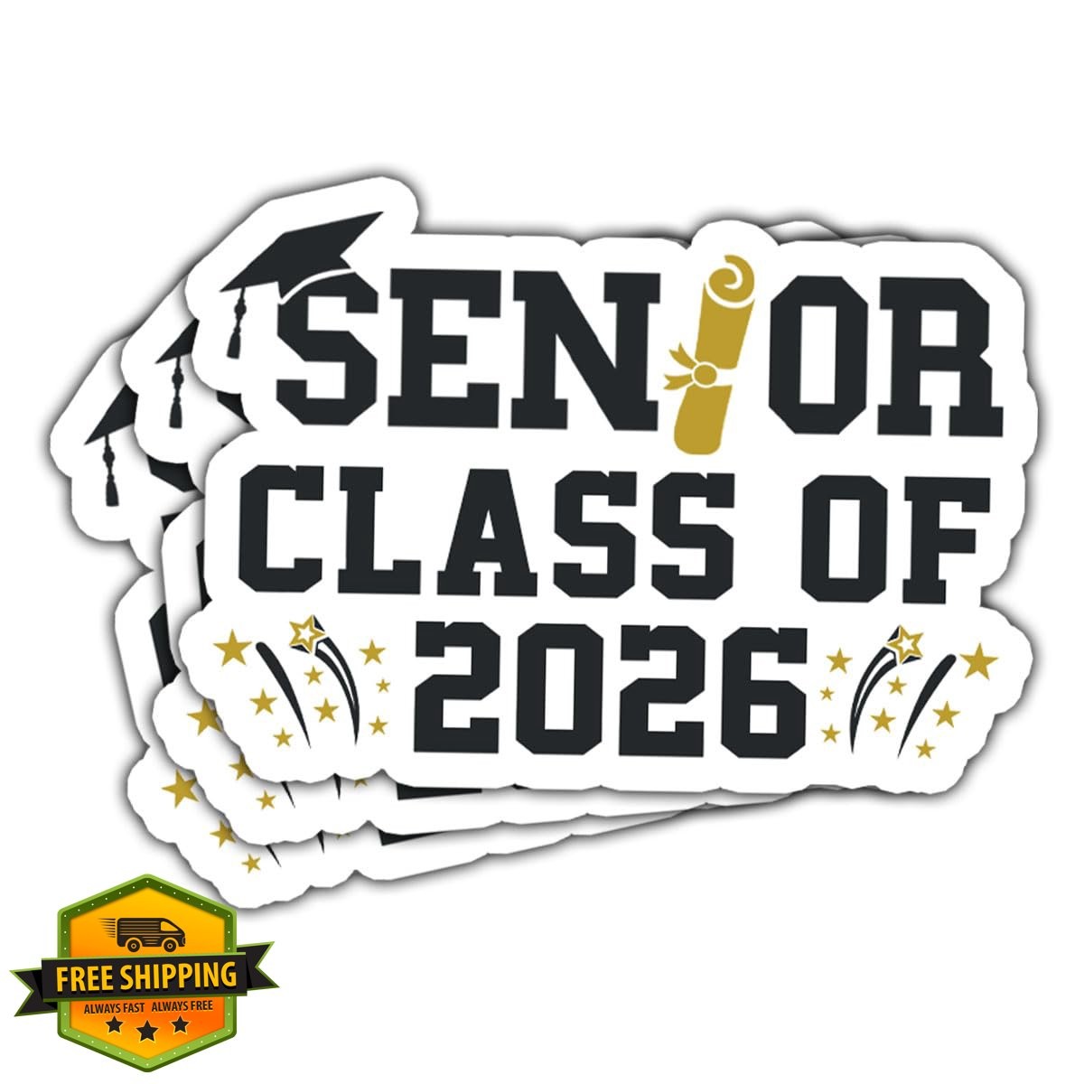Class of 2026 Stickers 3 Pack 3 Inch Vinyl Laptop Water Bottle Car