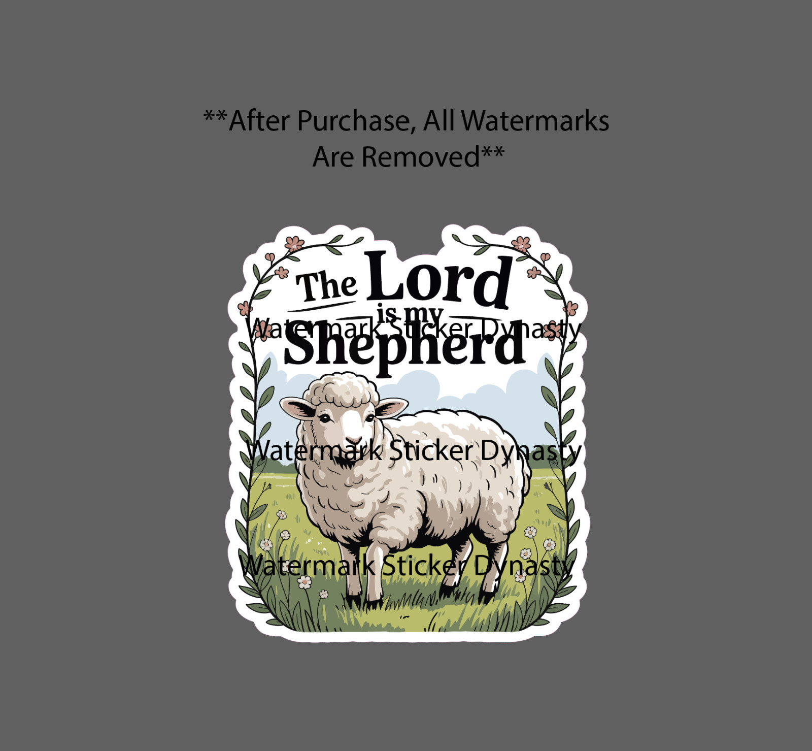 The Lord Is My Shepherd Sticker Waterproof Decal Sheep Scripture Jesus Gift NEW