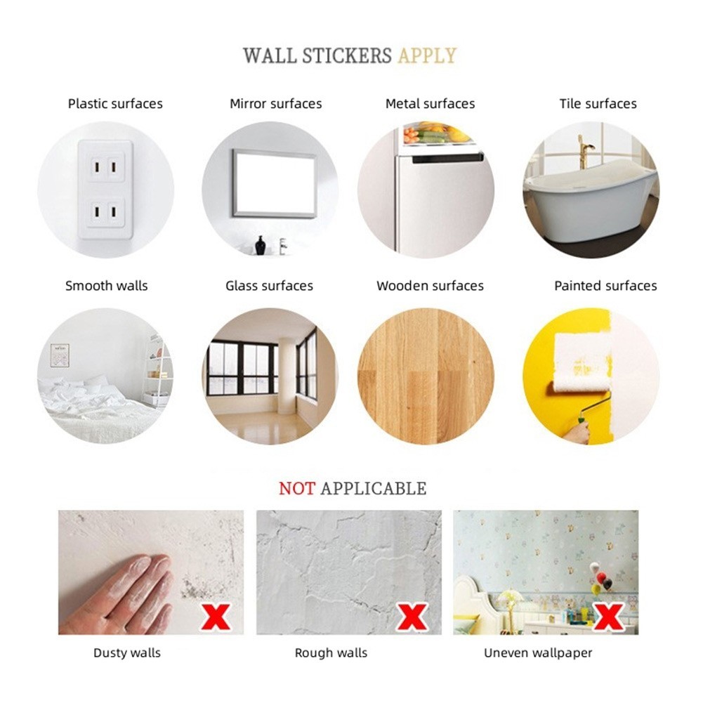 Wall Sticker Romantic Flowers Waterproof For Room Decoration Wedding Decoration