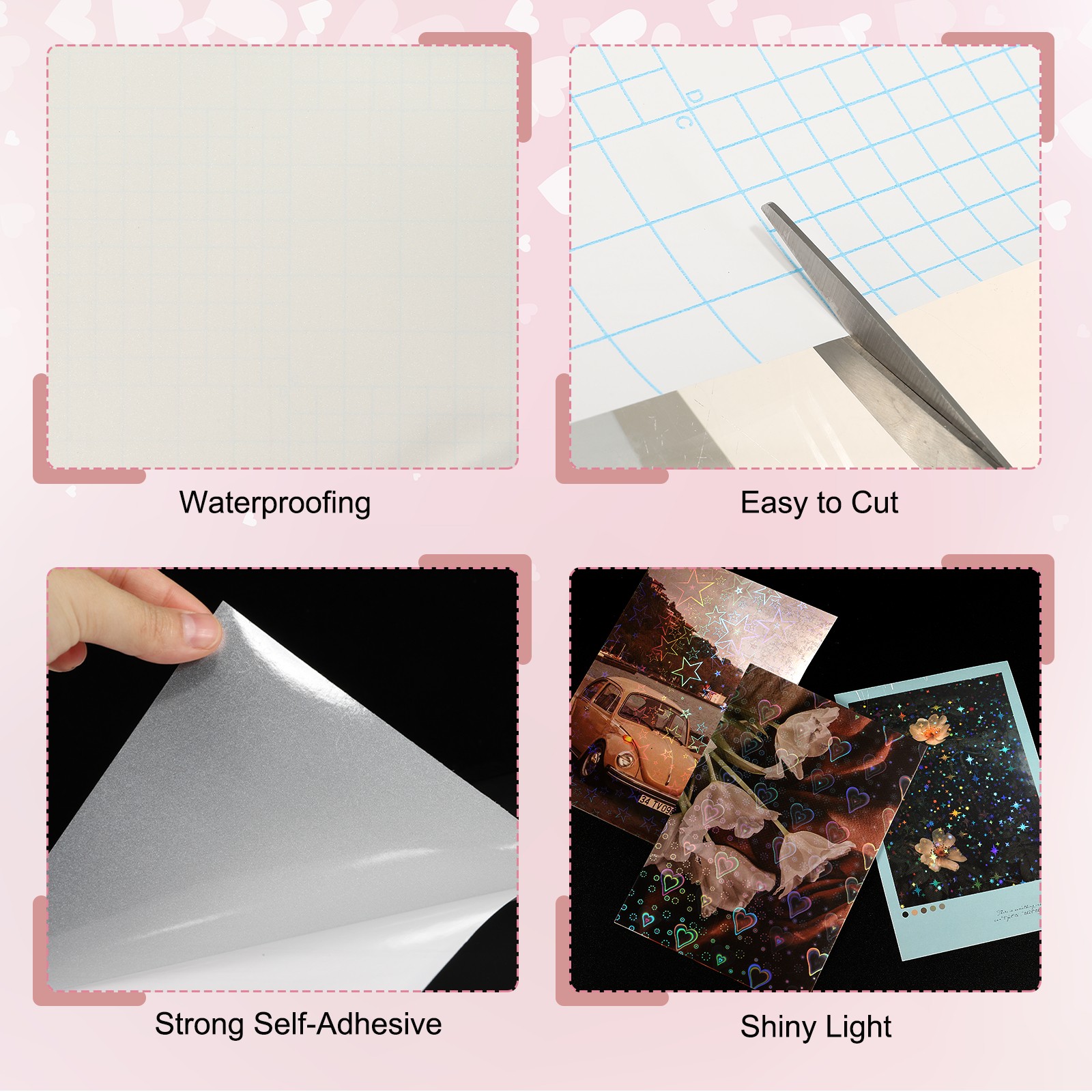 Holographic Sticker Sheets A4 12 Sheets 21×29.7cm for Starry Fantasy
