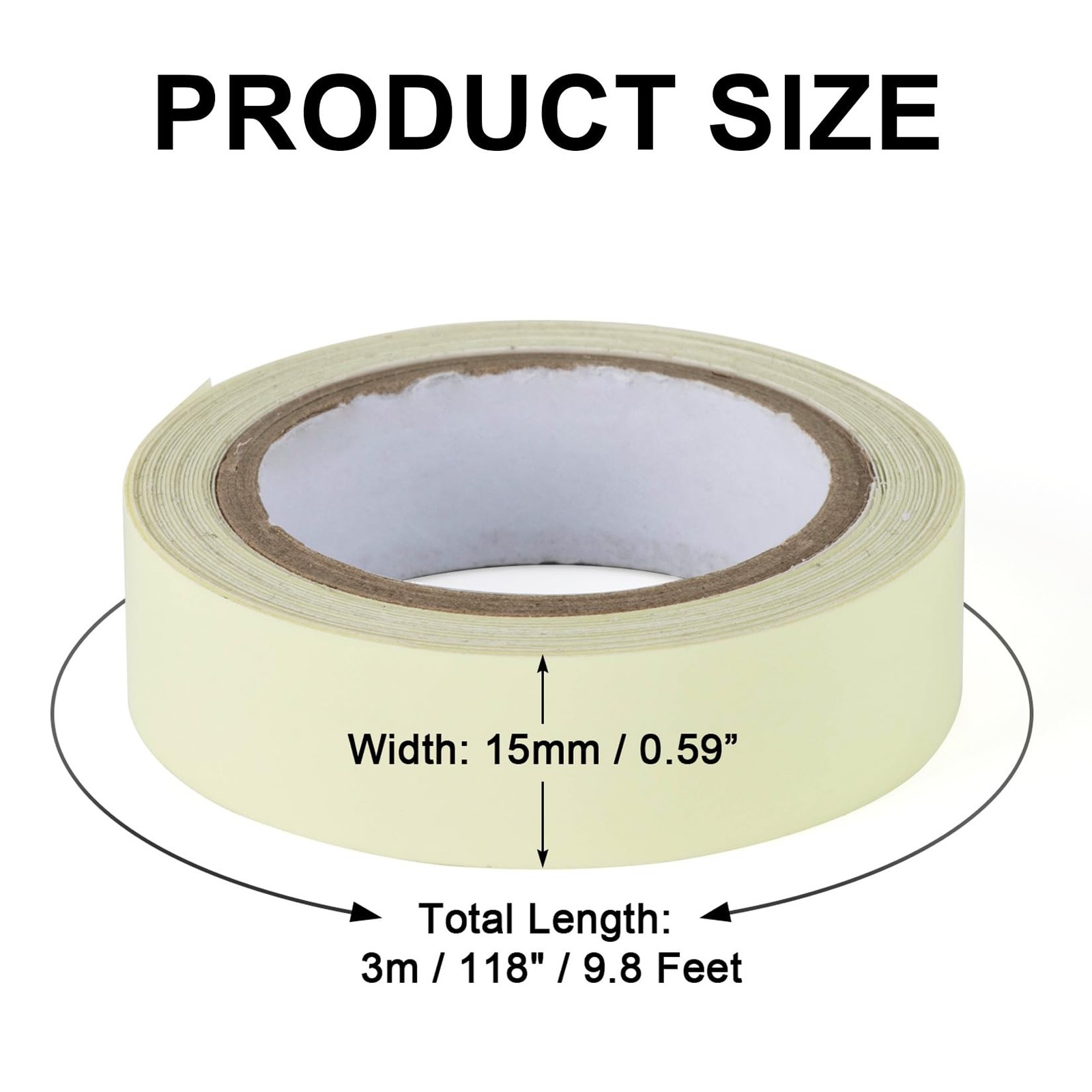 Glow in Dark Tape 0.5in x 10 feet Luminous Safety Marking Adhesive Strip New USA