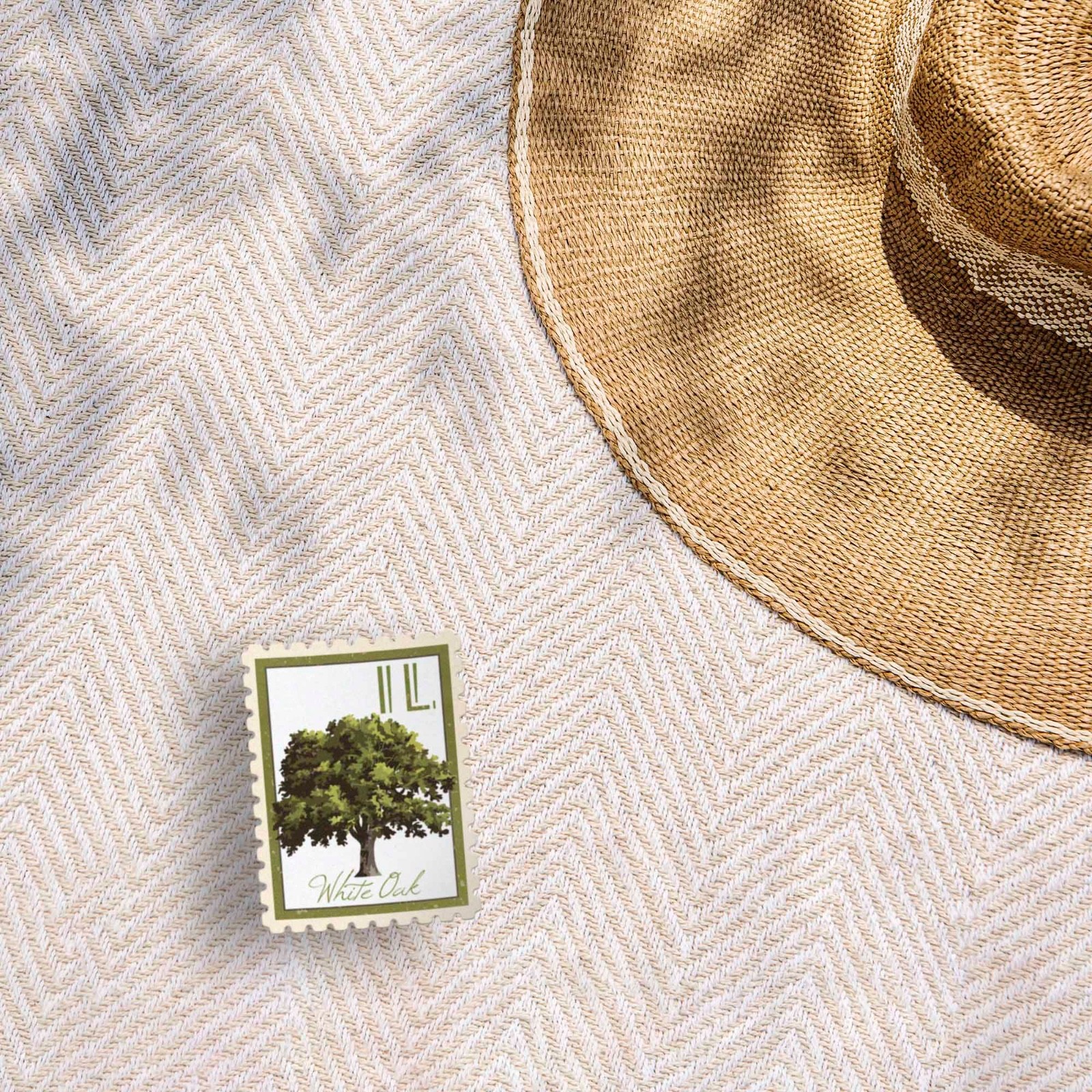 Illinois State Tree White Oak Sticker – IL Vintage Stamp Decal