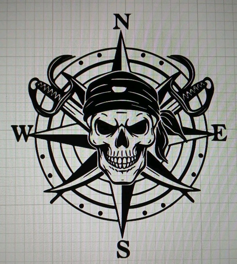Pirate Compass Decal