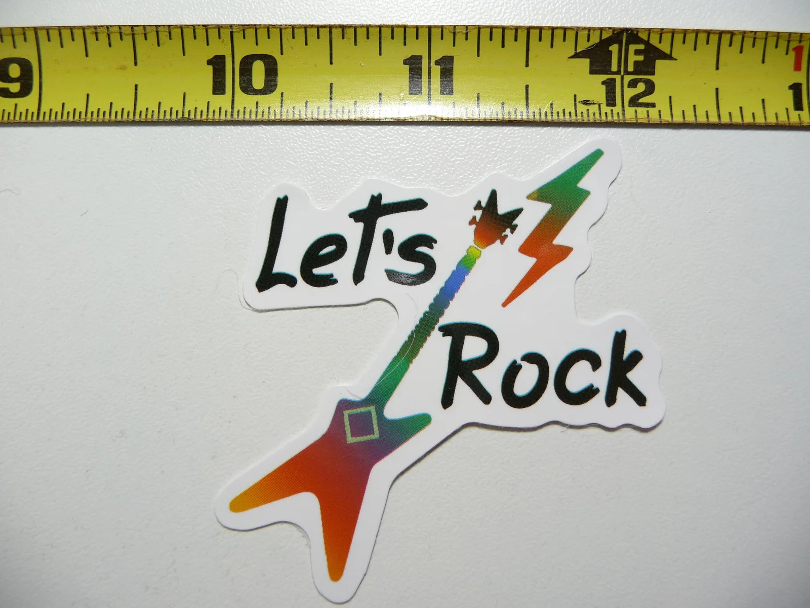 LET’S ROCK ELECTRIC GUITAR MUSIC SMALL STICKER DECAL MUSICAL FAN CONCERT