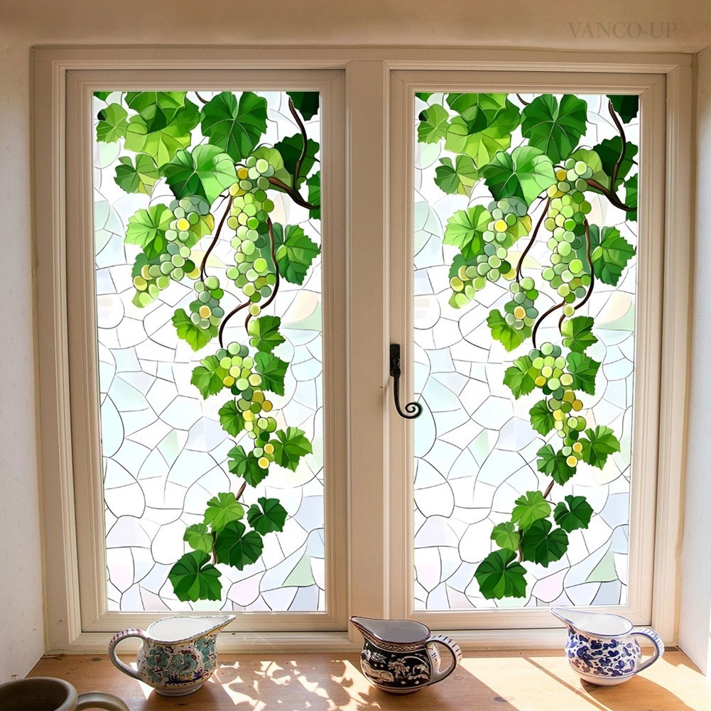 No Glue Needed Grape Vine Decal Double-sided Pattern Cartoon Grapevine Design