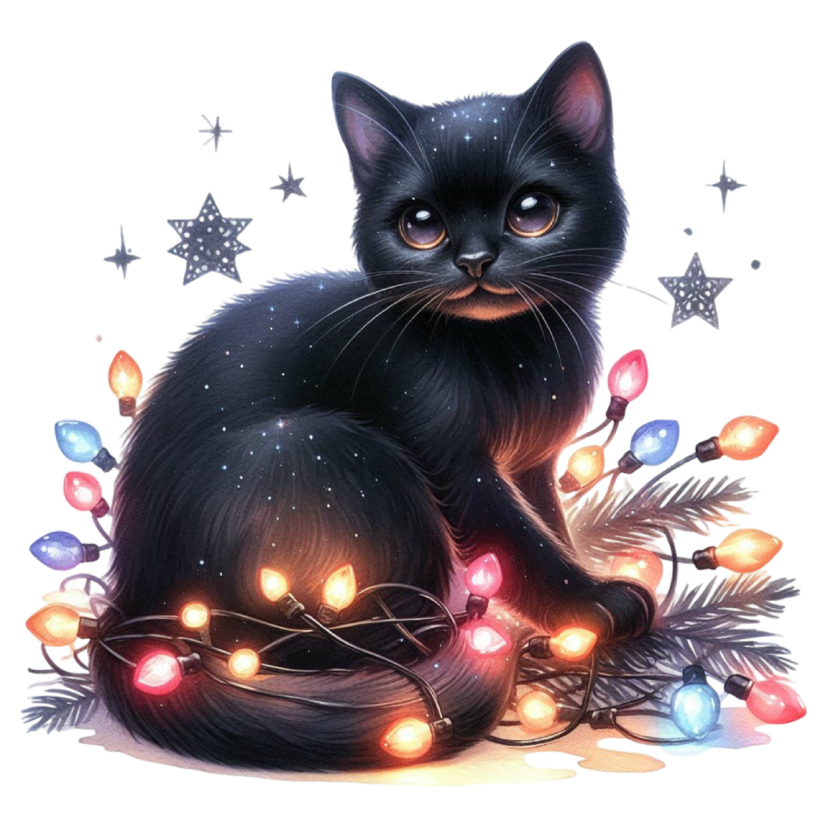 Black Cat Wall Decal Sticker 18X18cm Large