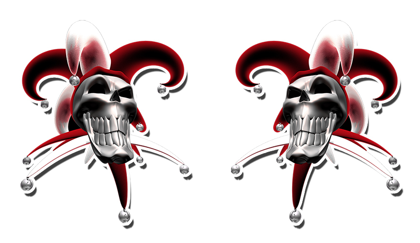 Jester Evil Clowns Sticker Decal Blue Purple Red Yellow Orange Green 5″ CLOSED