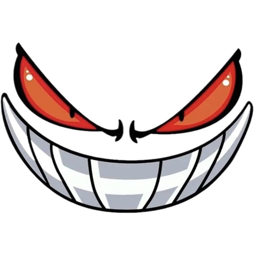 Reflective Car Decal Evil Smile Mouth Teeth Car Sticker Automotive Stickers 9×6″
