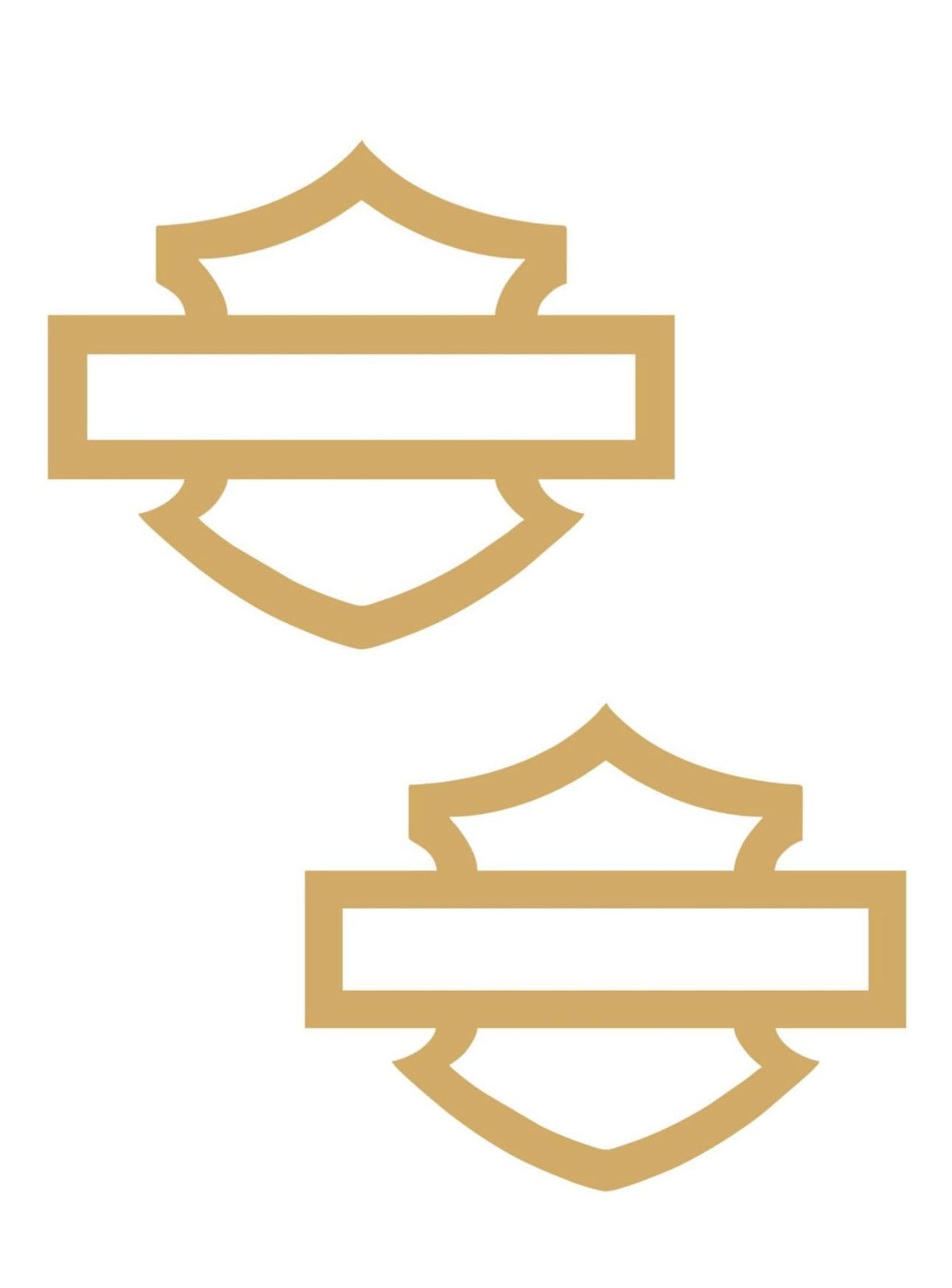 Motorcycle Shield Vinyl Decal 5″x4″ Gold Bar Design for Bikes
