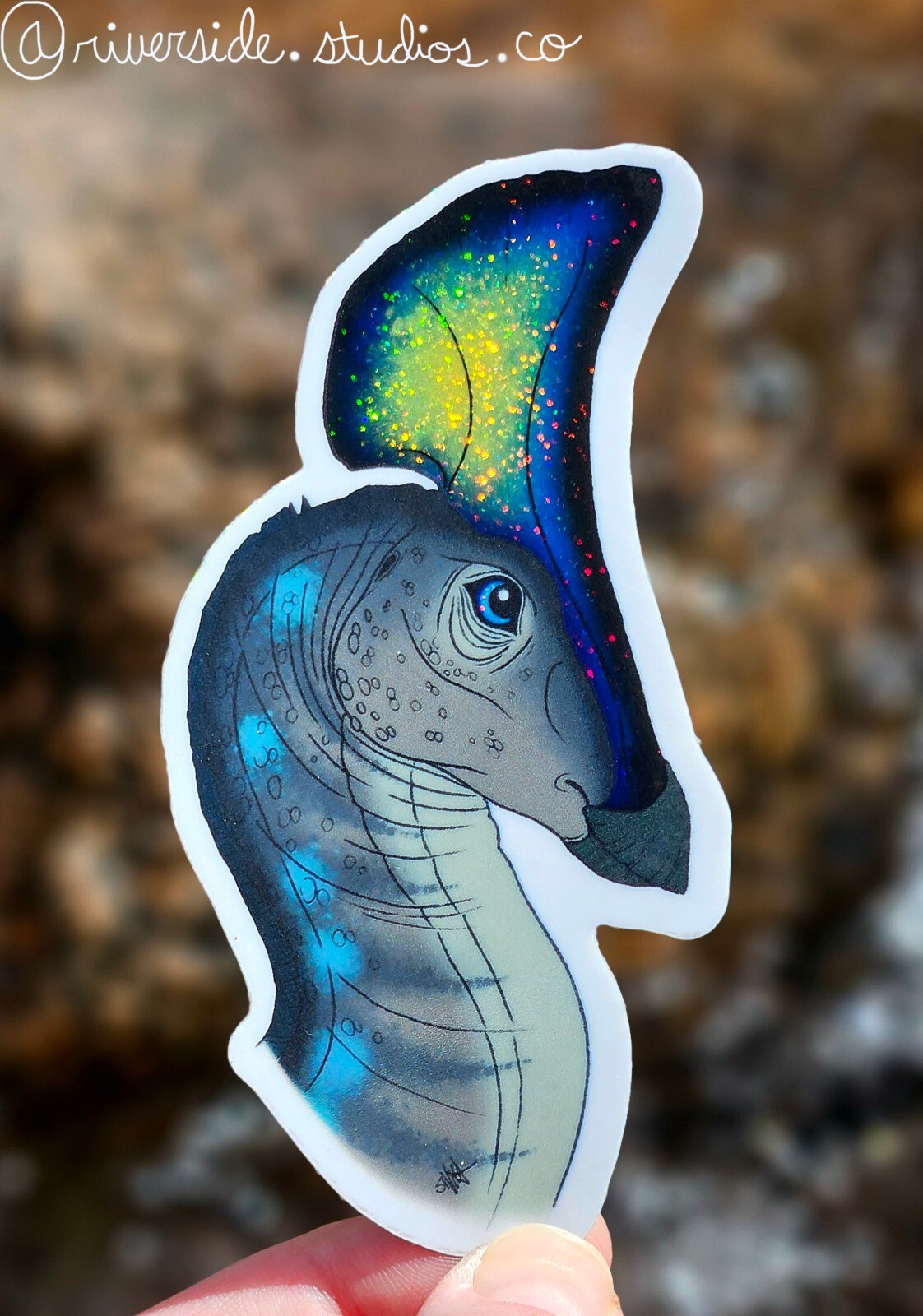 Olorotitan Vinyl Glitter Sticker 3″ Original Paleoart Dinosaur Jurassic Park