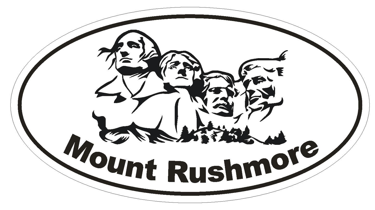 Mount Rushmore Oval Bumper Sticker or Helmet Sticker D1697 Euro Oval