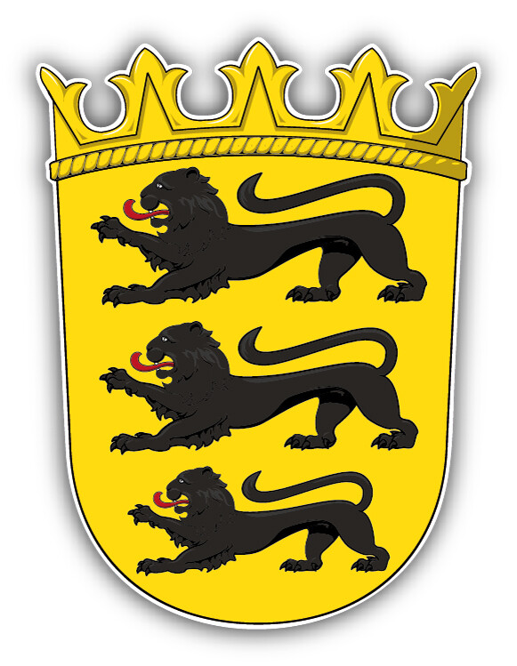Baden Wurttemberg State Coat Of Arms Germany Car Bumper Sticker Decal ”SIZES”