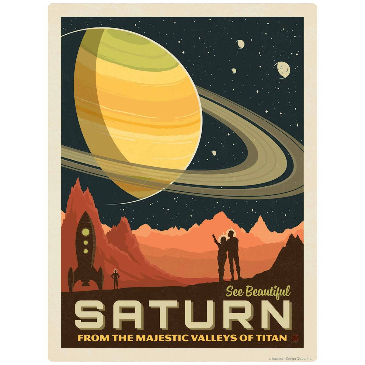 Saturn Space Travel Decal Peel and Stick Space Travel Graphic