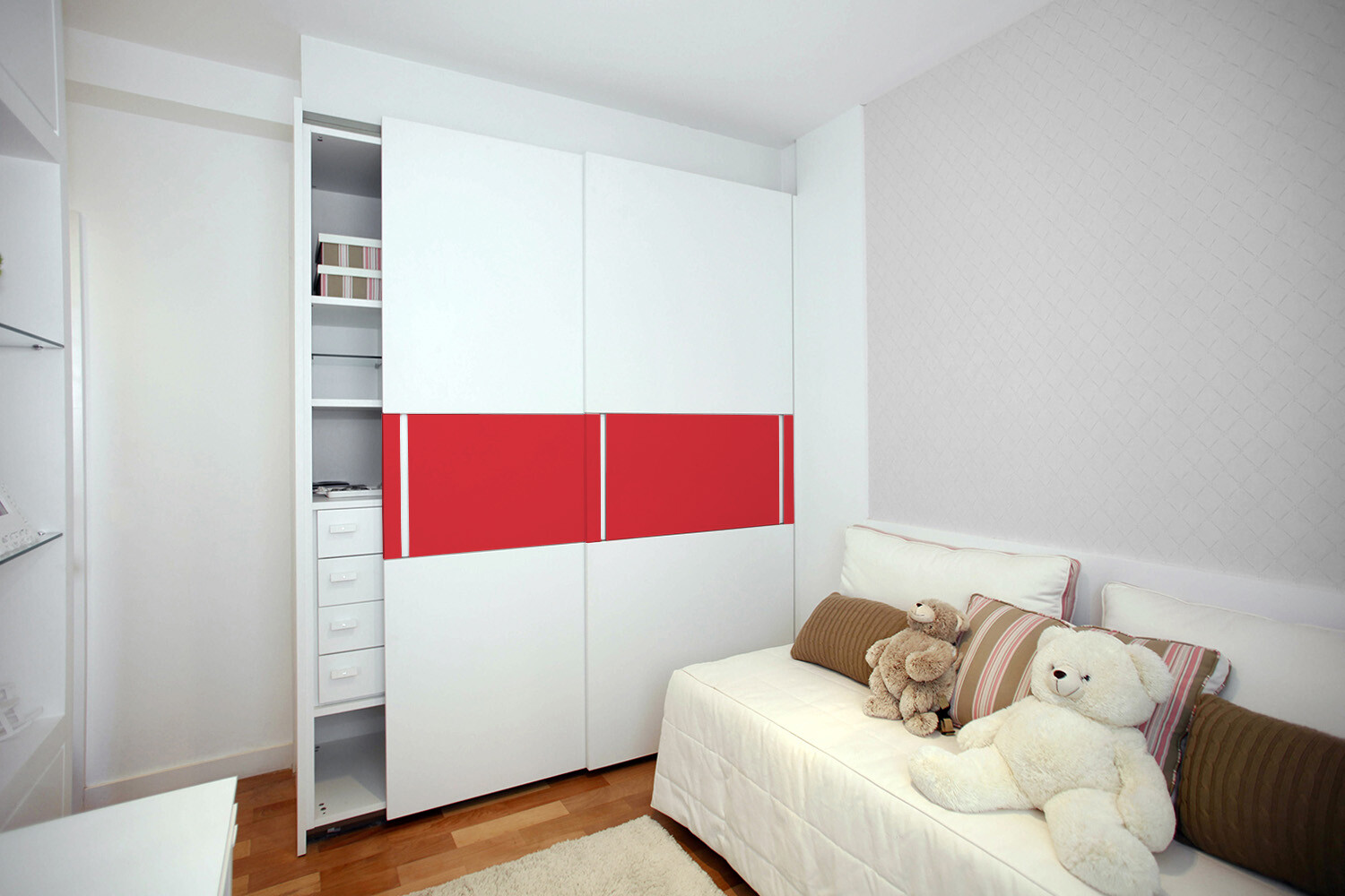 Worktop Covering Decorative Stickers Self Adhesive Vinyl Wrap Bright red 100×50