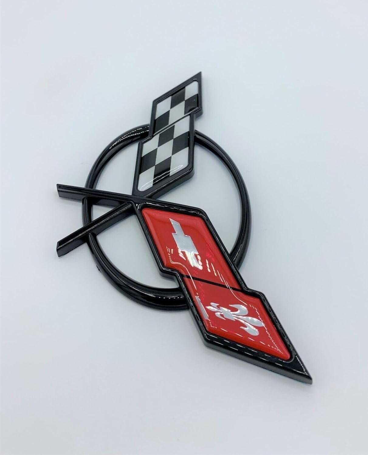1X 1997-2004 Corvette C5 Rear Cross Flags Emblem 3D Deck Lid Badge Nameplate Sti