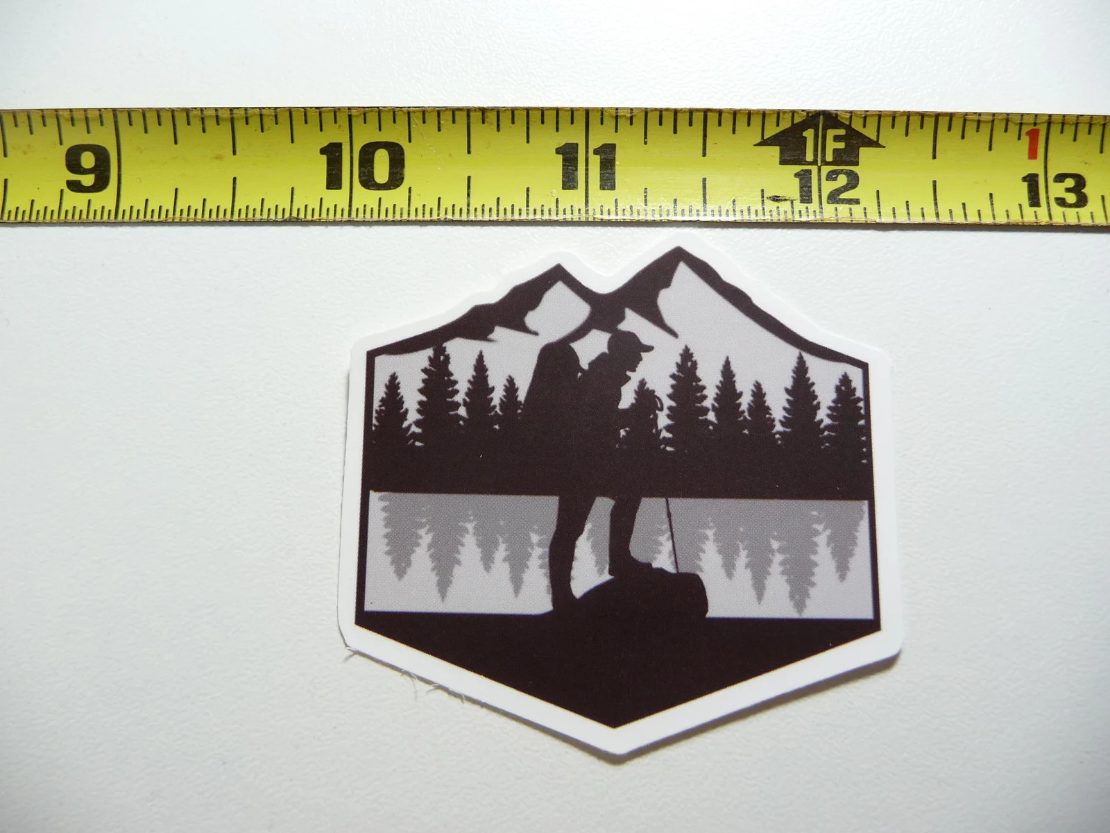 BACKPACKER LAKE MOUNTAINS SMALL STICKER DECAL HUNT HUNTING HUNTER WILDLIFE