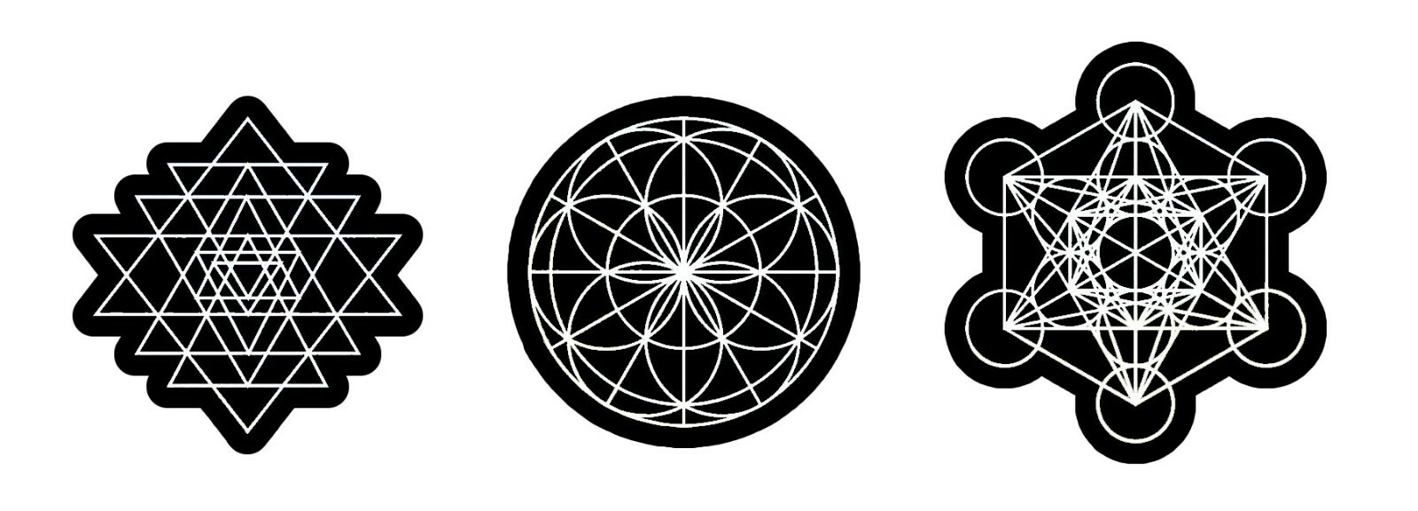 Sacred Geometry Math Kabbalah Car Window Sticker Decal Pack Lot of 3 FCV