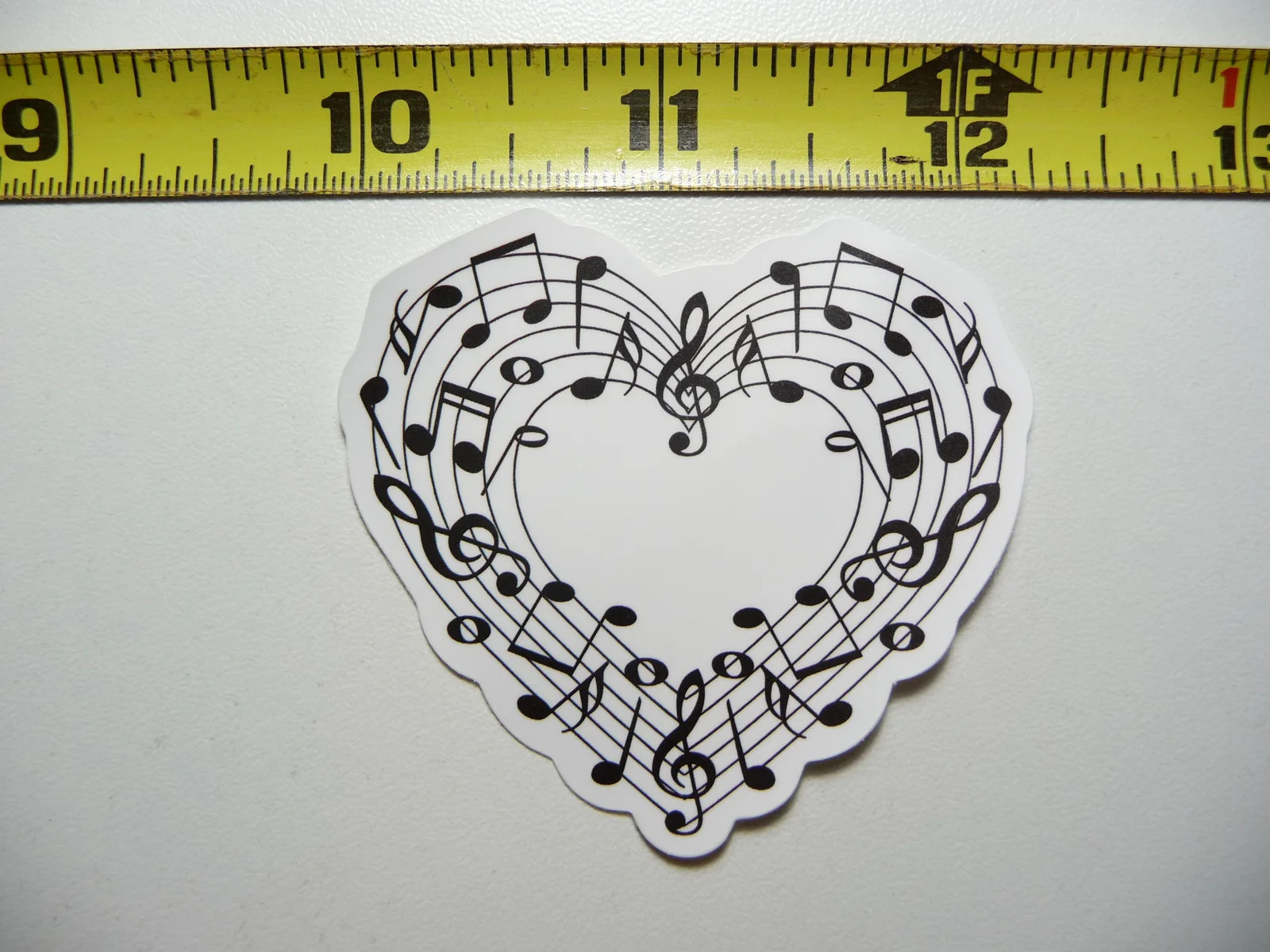 DOUBLE HEART MUSIC NOTES LOVE SMALL STICKER DECAL BAND SONGS MUSICIAN