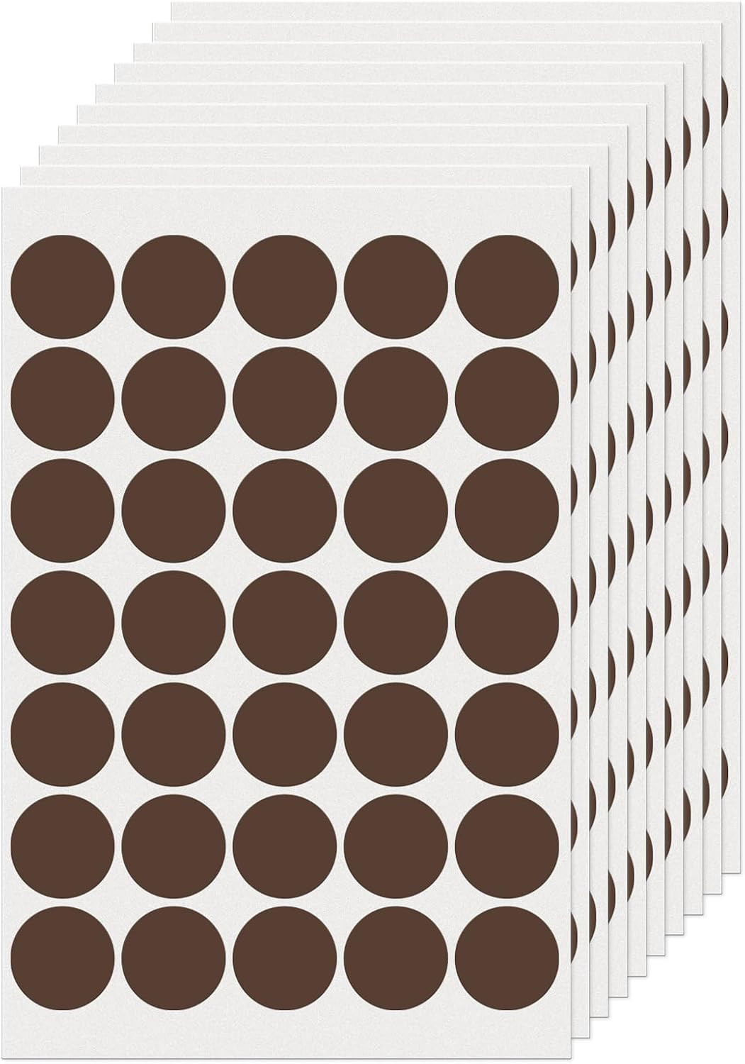 Brown Round Stickers 1 Inch Vinyl Dot Stickers Self-Adhesive Removable Color Cod