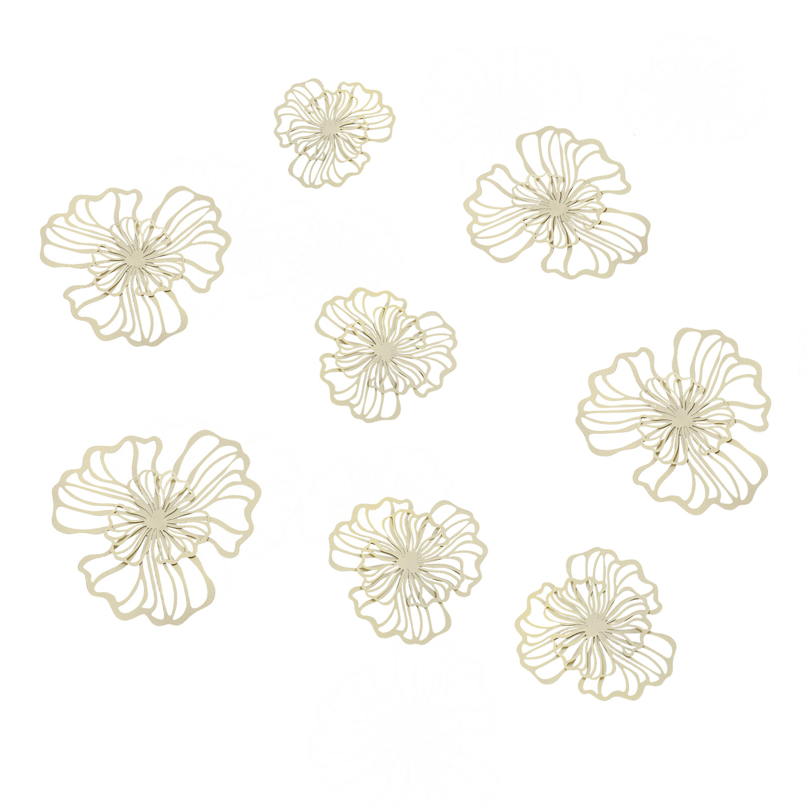 7-Piece Metal Wall Decor Flower Office Wall Hanging Ar Indoor Metal Wall Decor