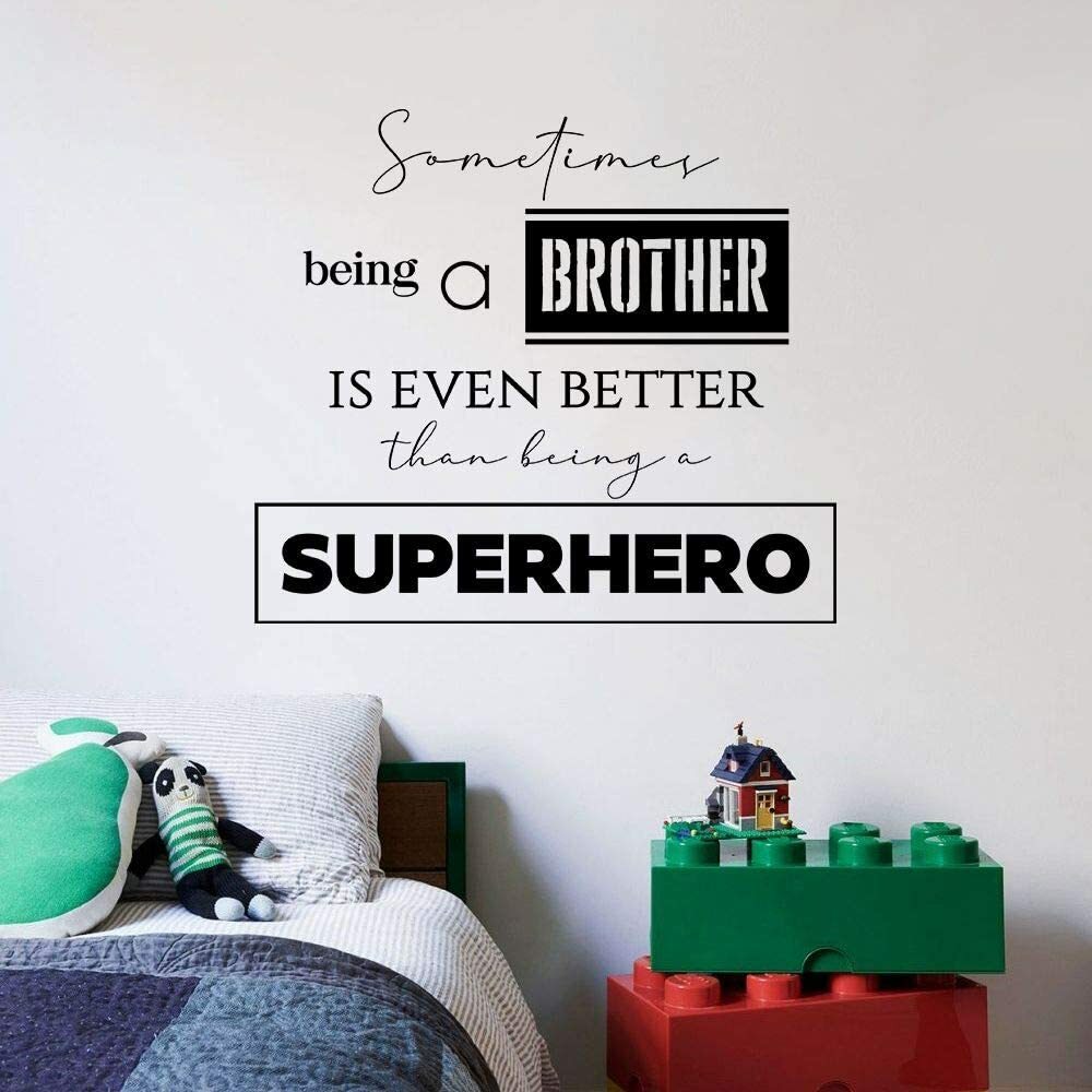 Superhero Brother Family Life Quote Vinyl Wall Art Sticker for Home Room Decals