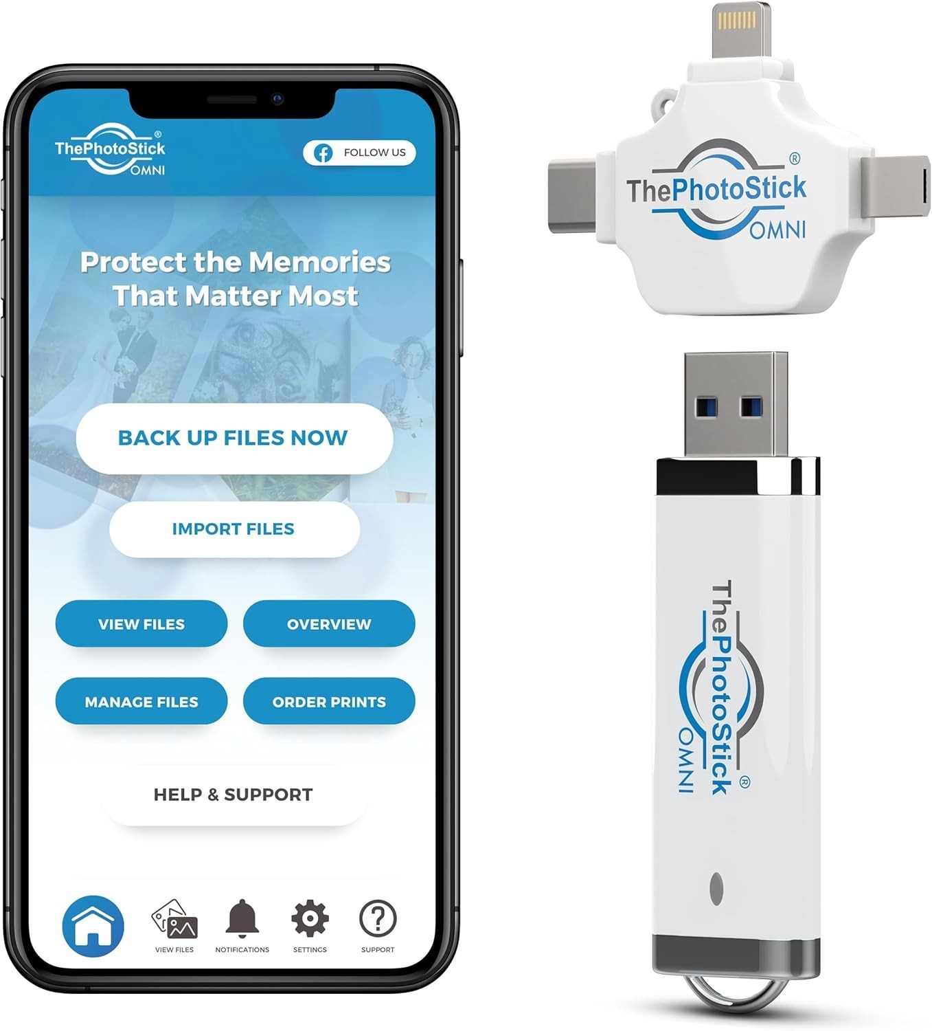 Omni 32GB Memory Stick & USB Flash Drive – Photo & Video Backup f