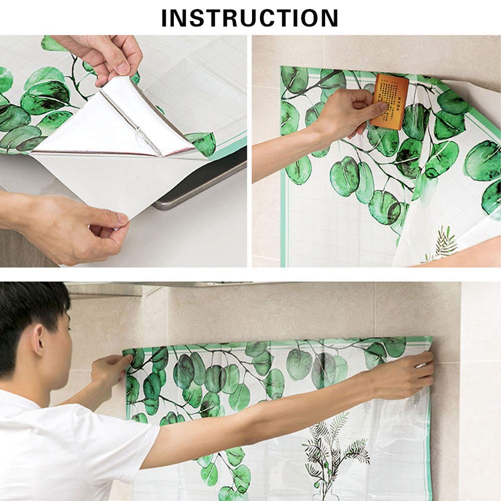 Oil Proof Wall Stickers Wallpaper Kitchen Backsplash Wall Protector Tools Pat…
