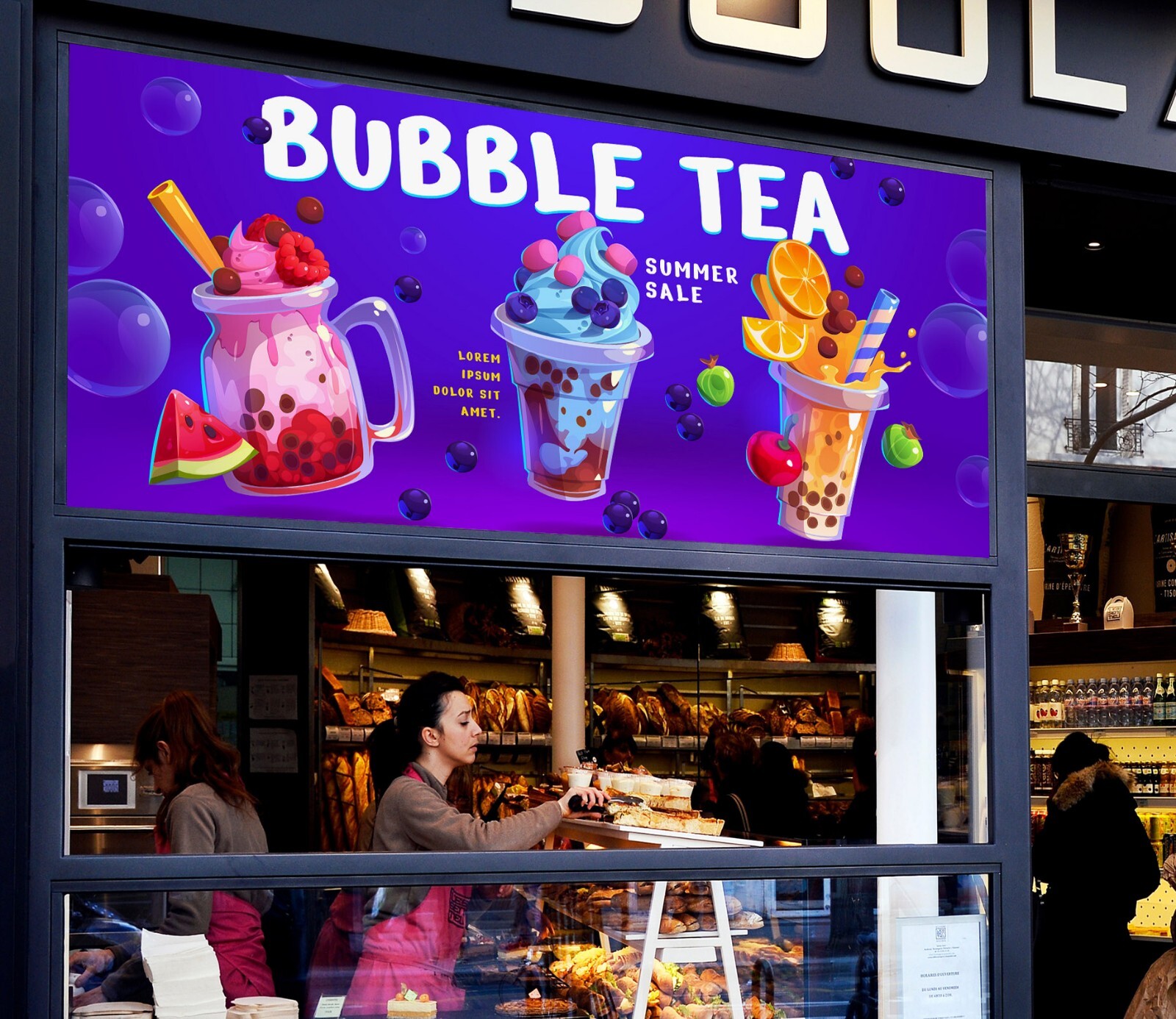 3D Bubble Tea A452 Pearl Tea Shop Window Stickers Vinyl Wallpaper Murals Amy