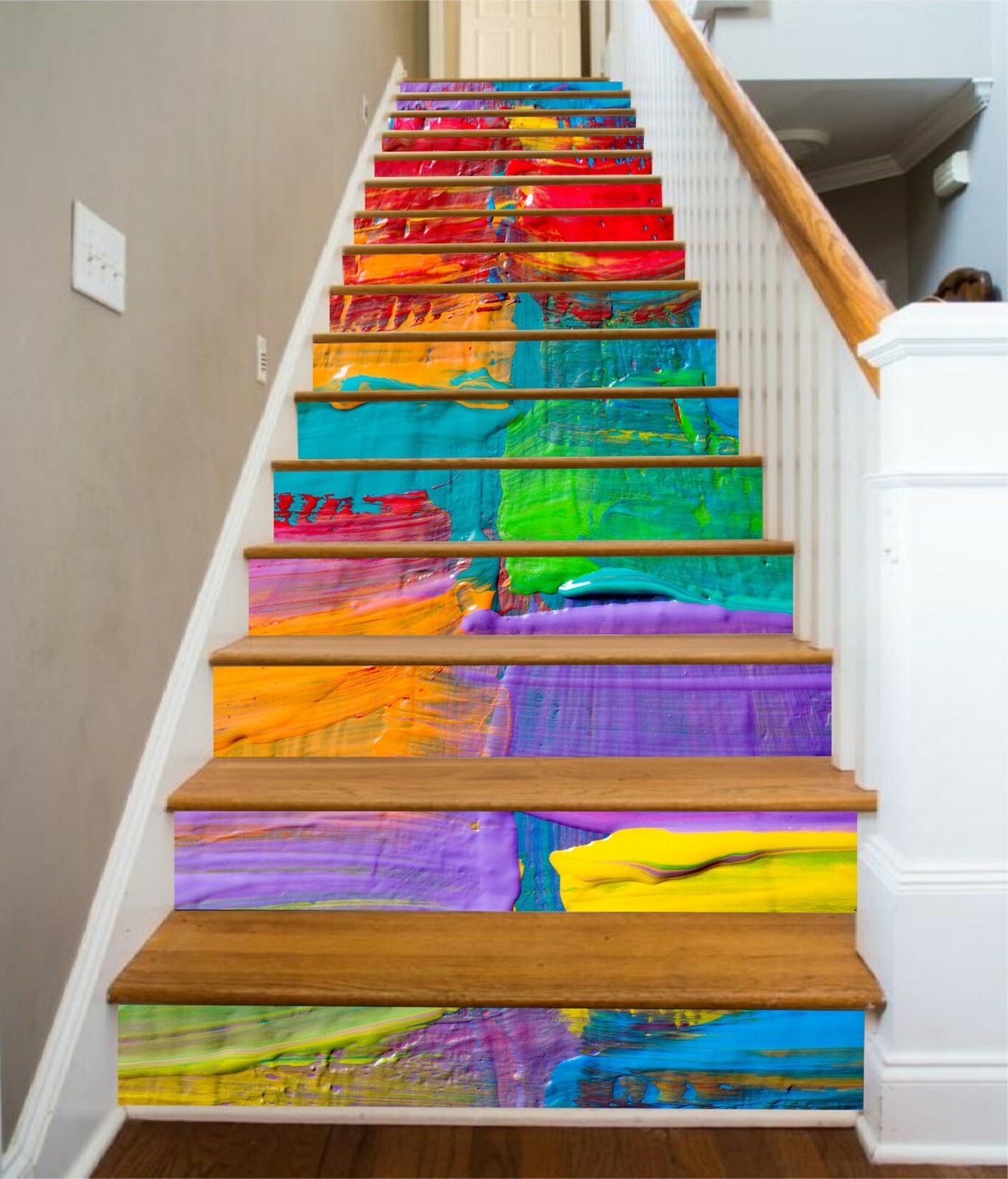 3D Oil Painting ZHU063 Stair Risers Decoration Photo Mural Vinyl Wallpaper Zoe