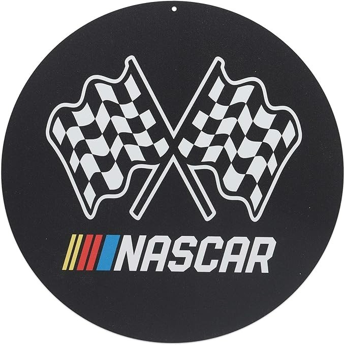 NASCAR Checkered Flags Round Sticker Decal Laptop Wall Mirror Tumblr Locker