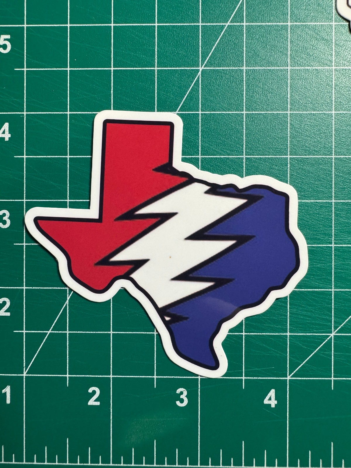 Texas Stealie – Grateful Dead – Laminated Vinyl Sticker 3″x3″