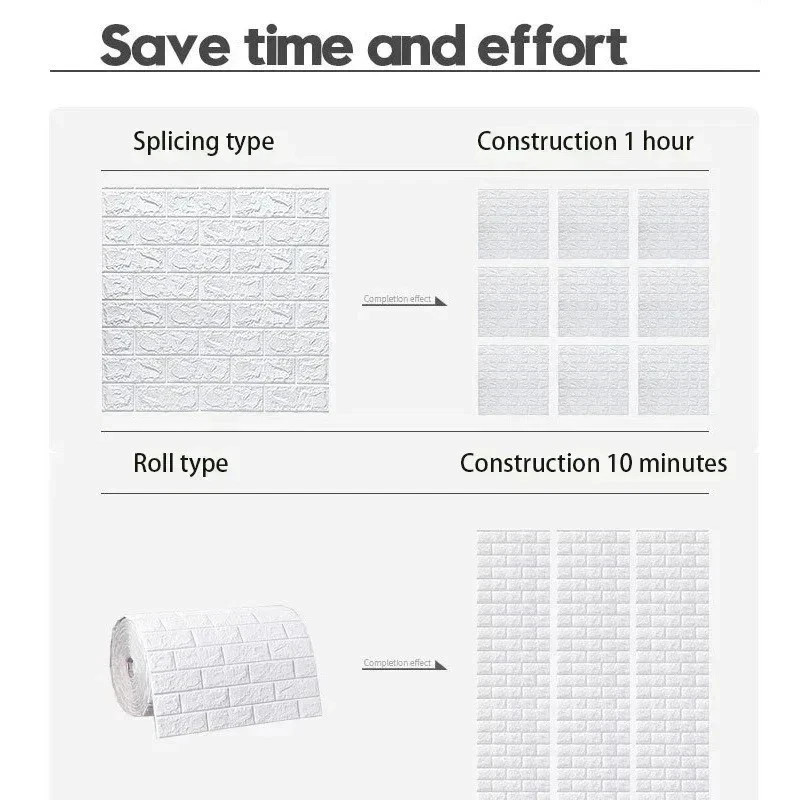 3D Foam Brick Self Adhesive Wallpaper Waterproof Wall Stickers Home Decor