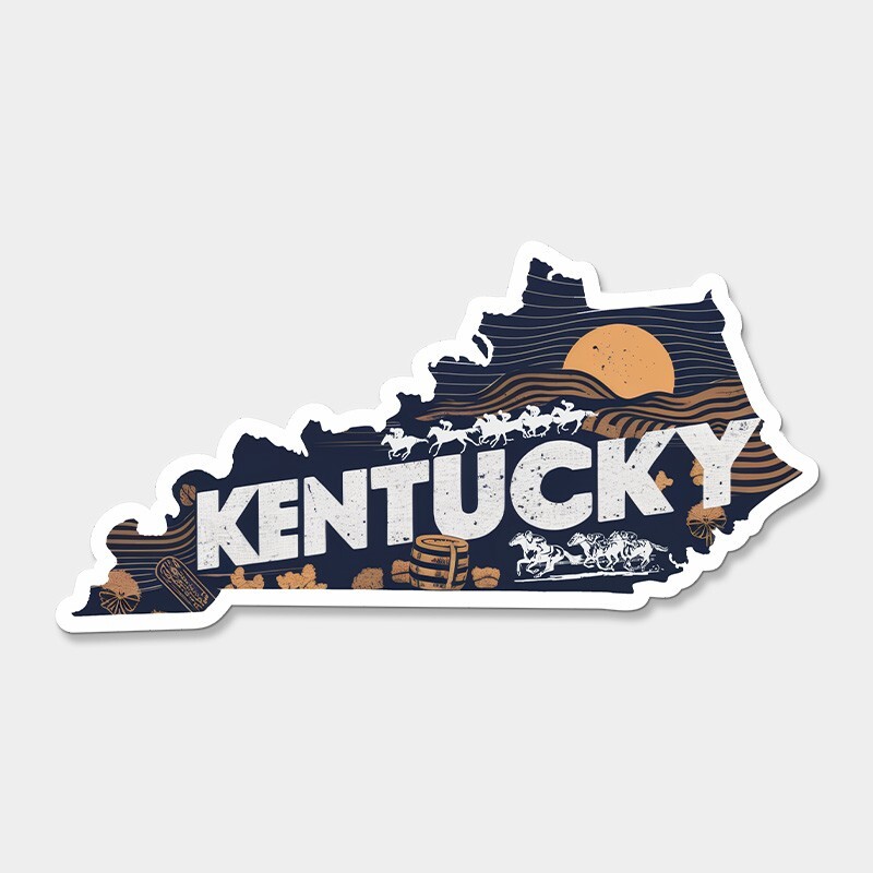 Kentucky State Printed Sticker Vinyl Decal USA KY United States Car Window