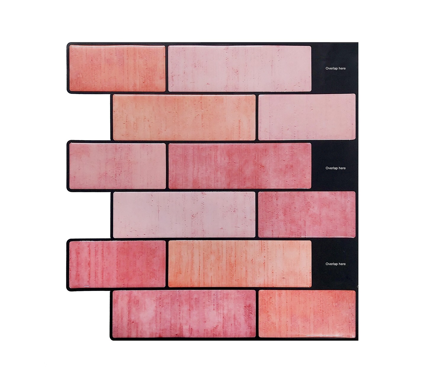 Pink Pastel Subway Textured Peel And Stick Self Adhesive Wall Tile- Style 69