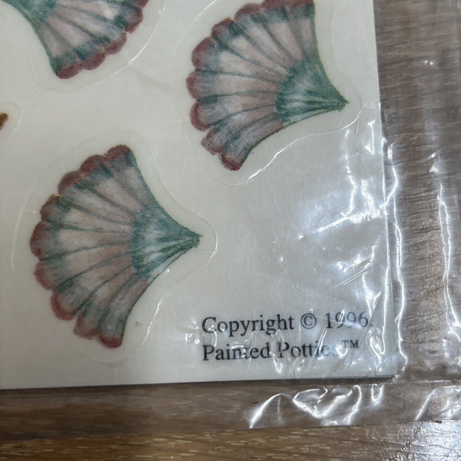 VTG Painted Potties Toilet Bowl Decals Novelty Designer Set Seashells Wall Decor