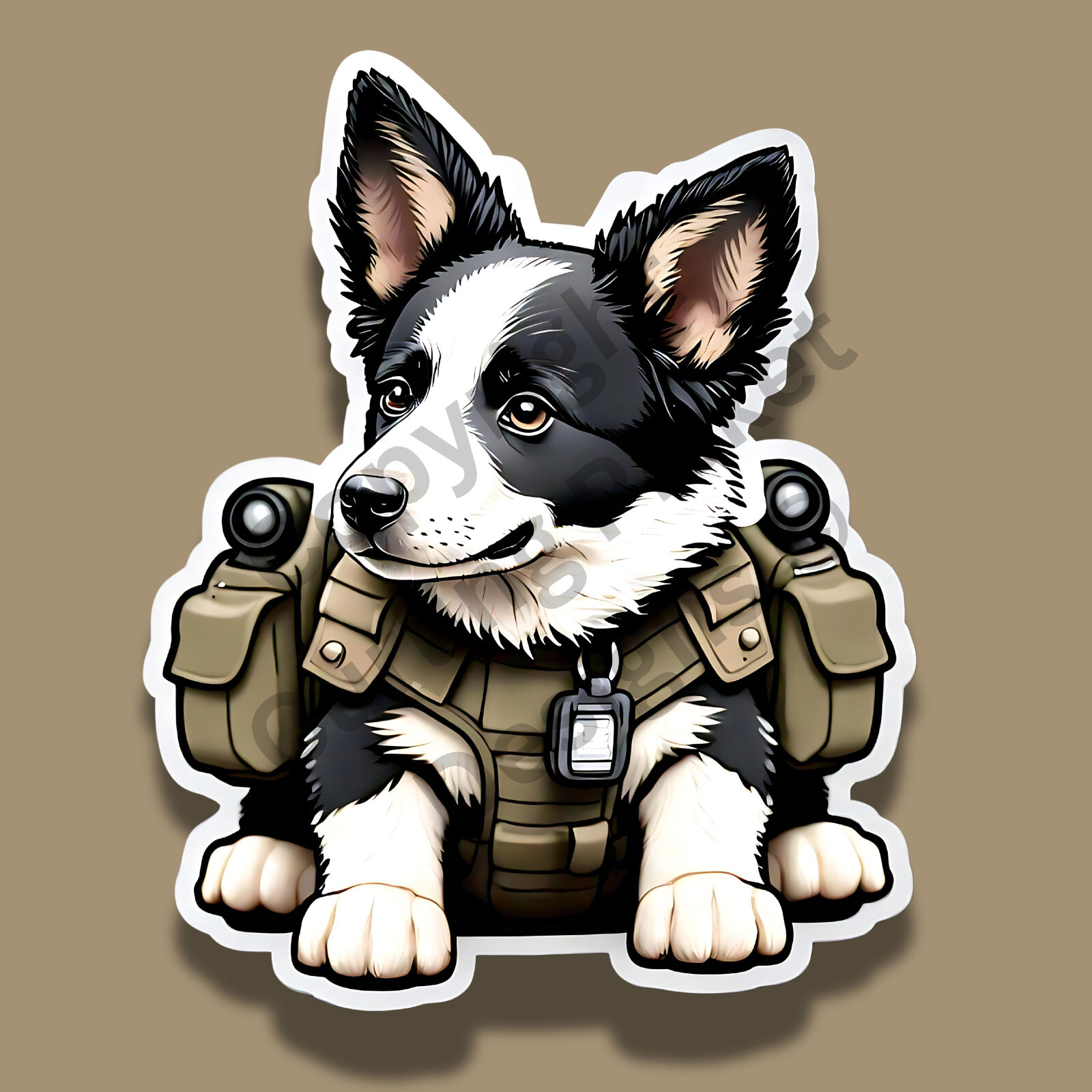 Tactical Border Collie Dog Breed Puppy Funny 2A 3″ Vinyl Sticker