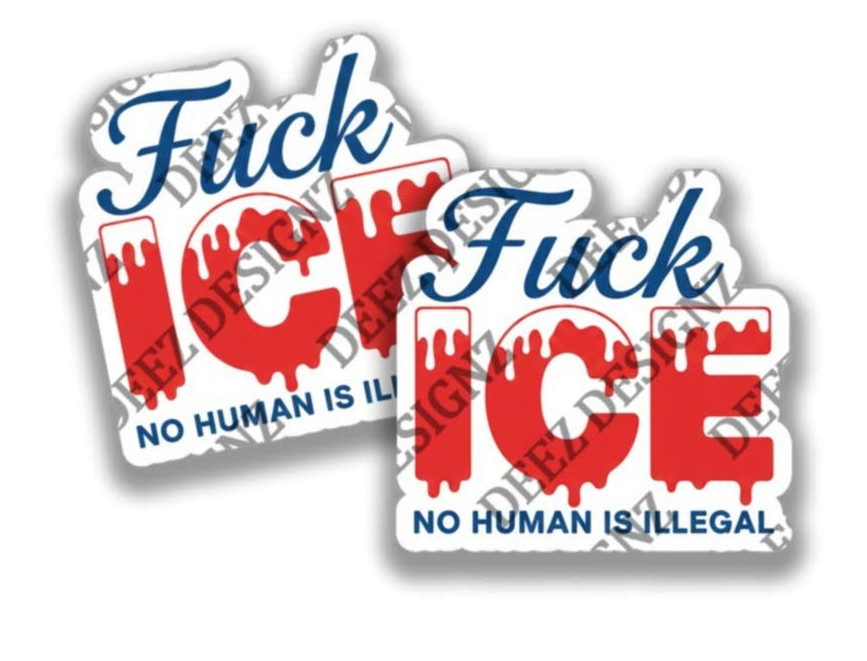 FCK ICE Political Immigration themed Adhesive Outdoor Vinyl Sticker Decals V4
