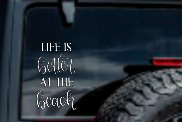 Life Is Better At The Beach Vinyl Decal Bumper Sticker Car Truck Window Wall Art