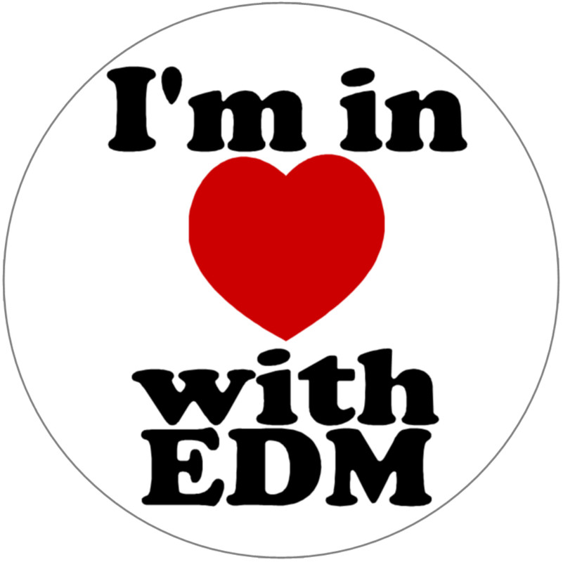 I’m In Love With EDM – 10 Pack Circle Stickers 3″ x 3″ – Music Festival