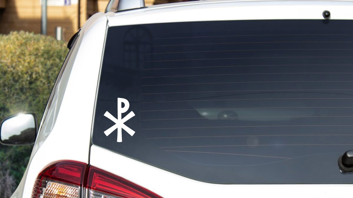 CHI RHO PAX DOMINI CROSS Solid Vinyl Decal Sticker – FREE USA SHIPPING